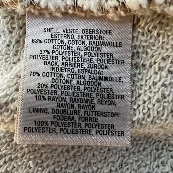 ANTHROPOLOGIE Saturday Sunday Sherpa Tan Cream Waterfall Open Cardigan Large - Picture 9 of 11